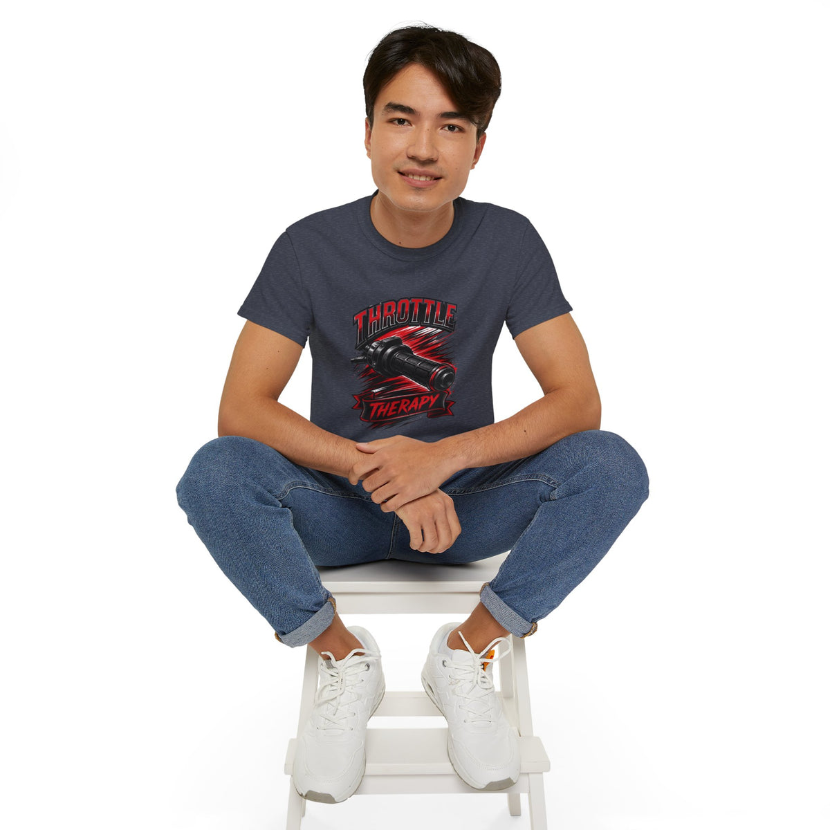 Throttle Therapy Tee – Motorcycle Spark Plug Racing T‑Shirt