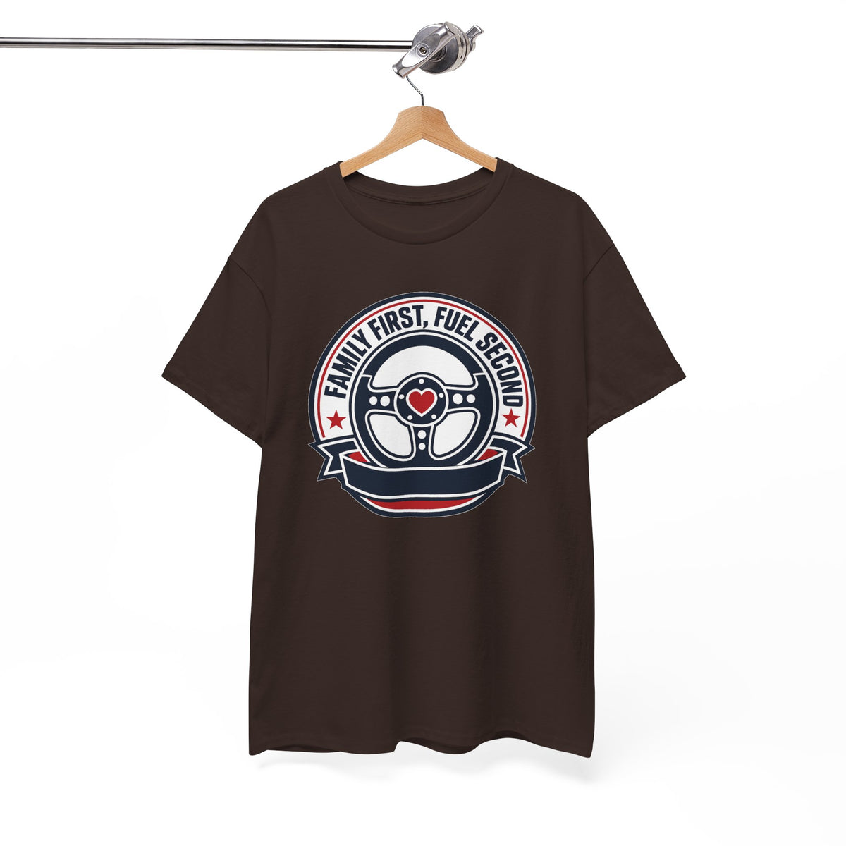 Family First, Fuel Second Tee — Steering Wheel Graphic Shirt