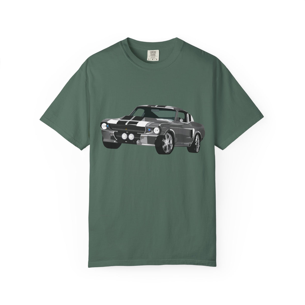 Classic Muscle Car Graphic T-Shirt — Retro Shelby GT Race Stripes Tee
