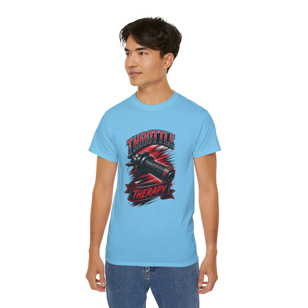 Throttle Therapy Tee – Motorcycle Spark Plug Racing T‑Shirt