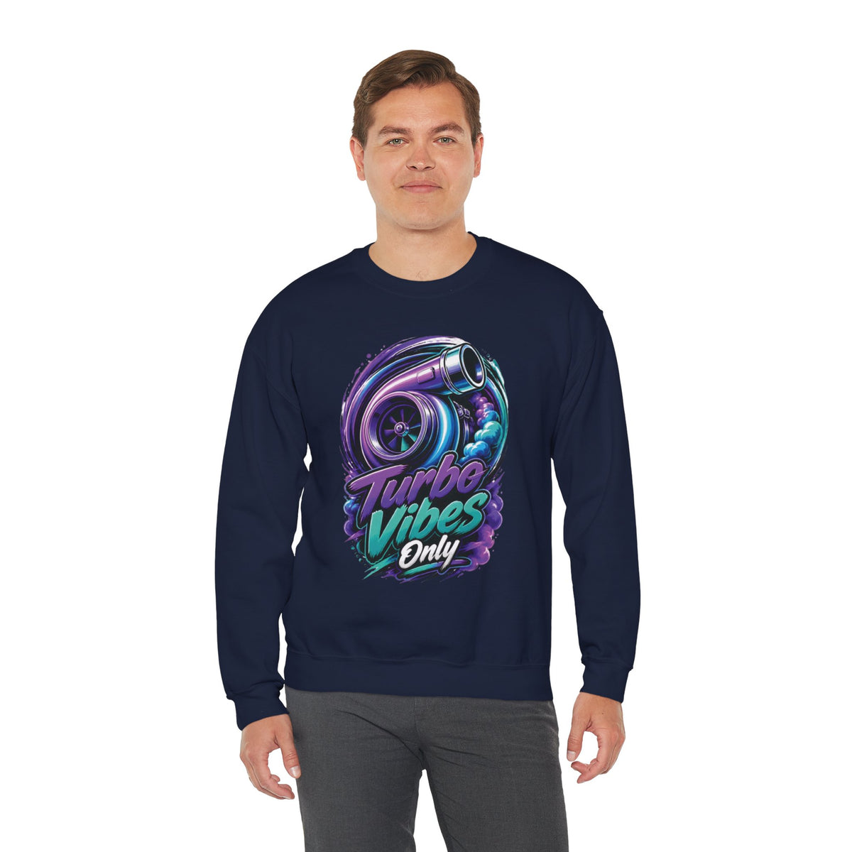 Crewneck Sweatshirt — Turbo Vibes Only Performance Graphic