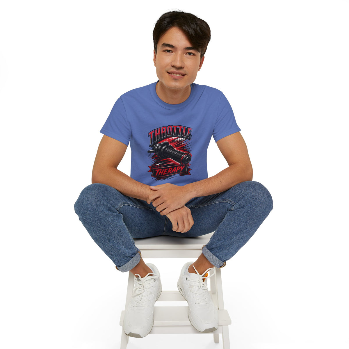 Throttle Therapy Tee – Motorcycle Spark Plug Racing T‑Shirt