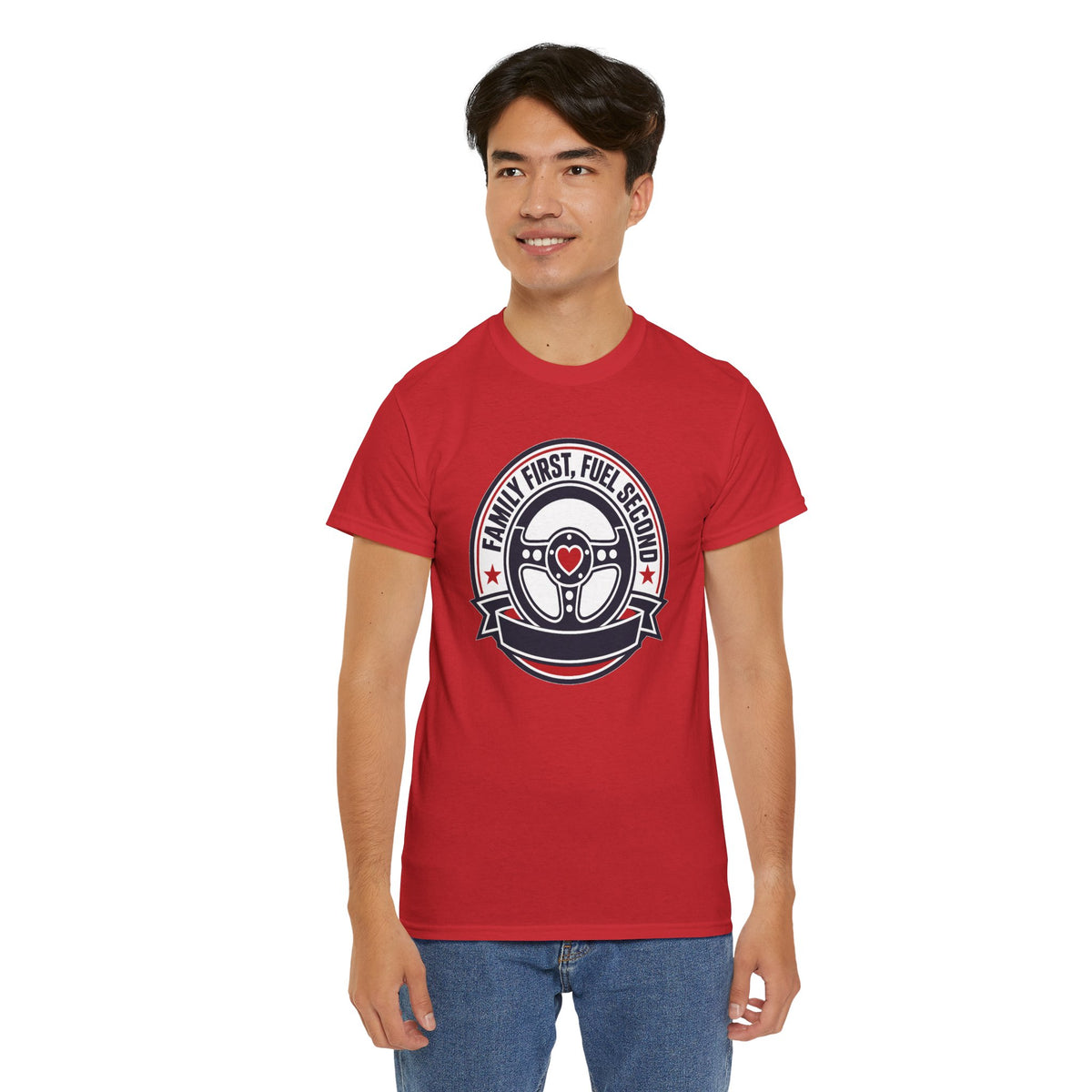 Family First, Fuel Second Tee — Steering Wheel Graphic Shirt
