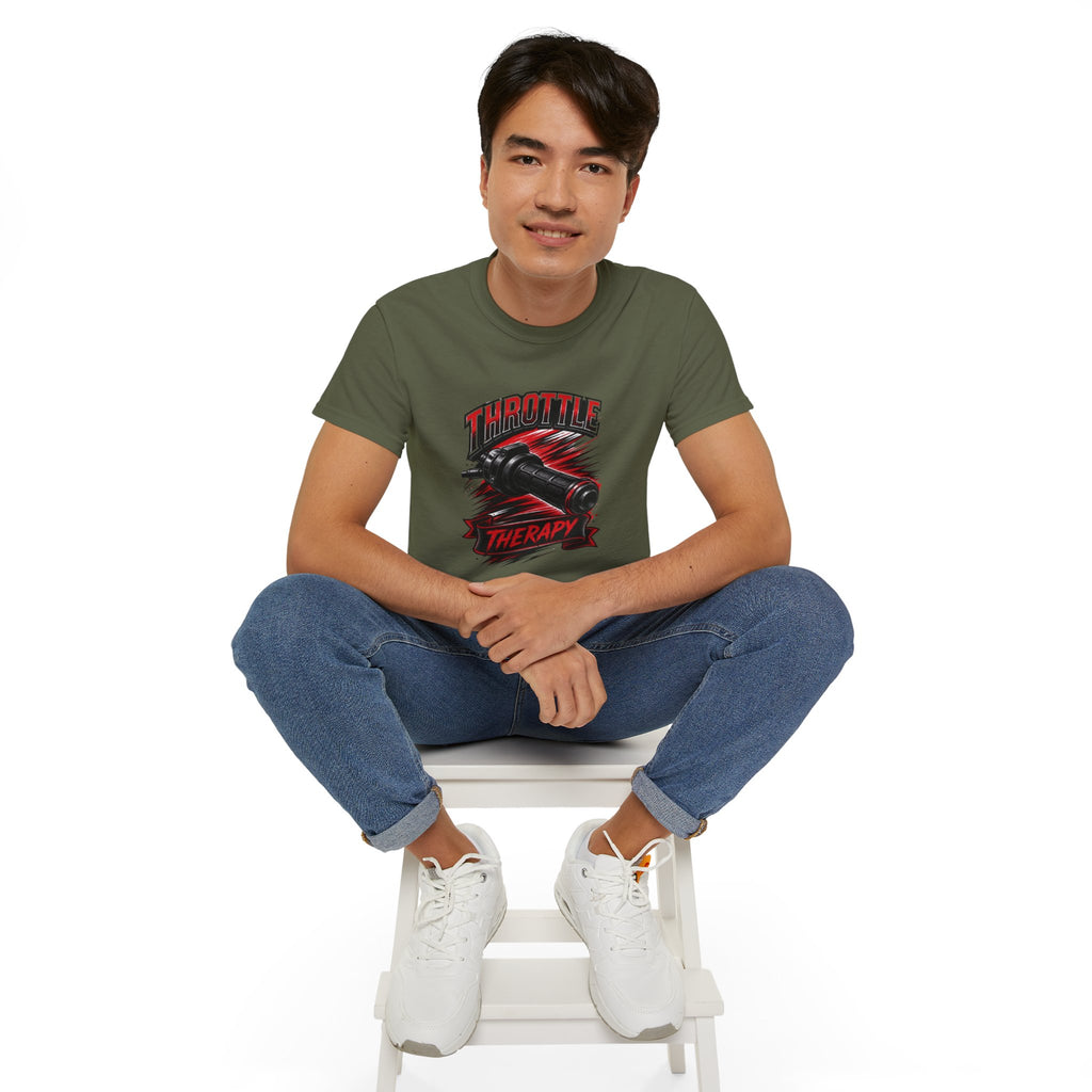 Throttle Therapy Tee – Motorcycle Spark Plug Racing T‑Shirt