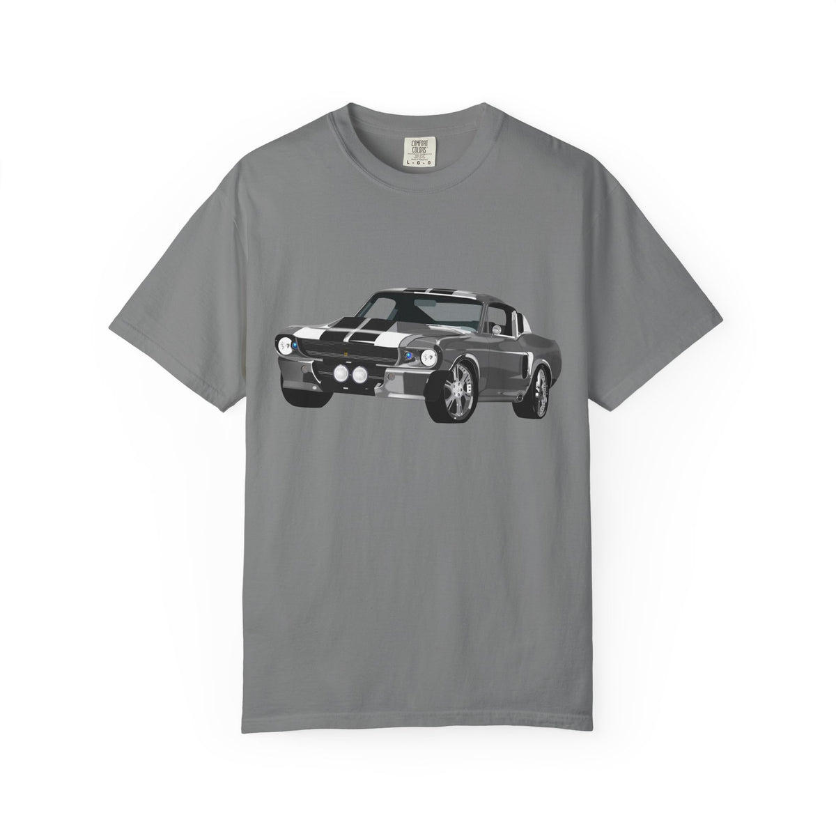 Classic Muscle Car Graphic T-Shirt — Retro Shelby GT Race Stripes Tee