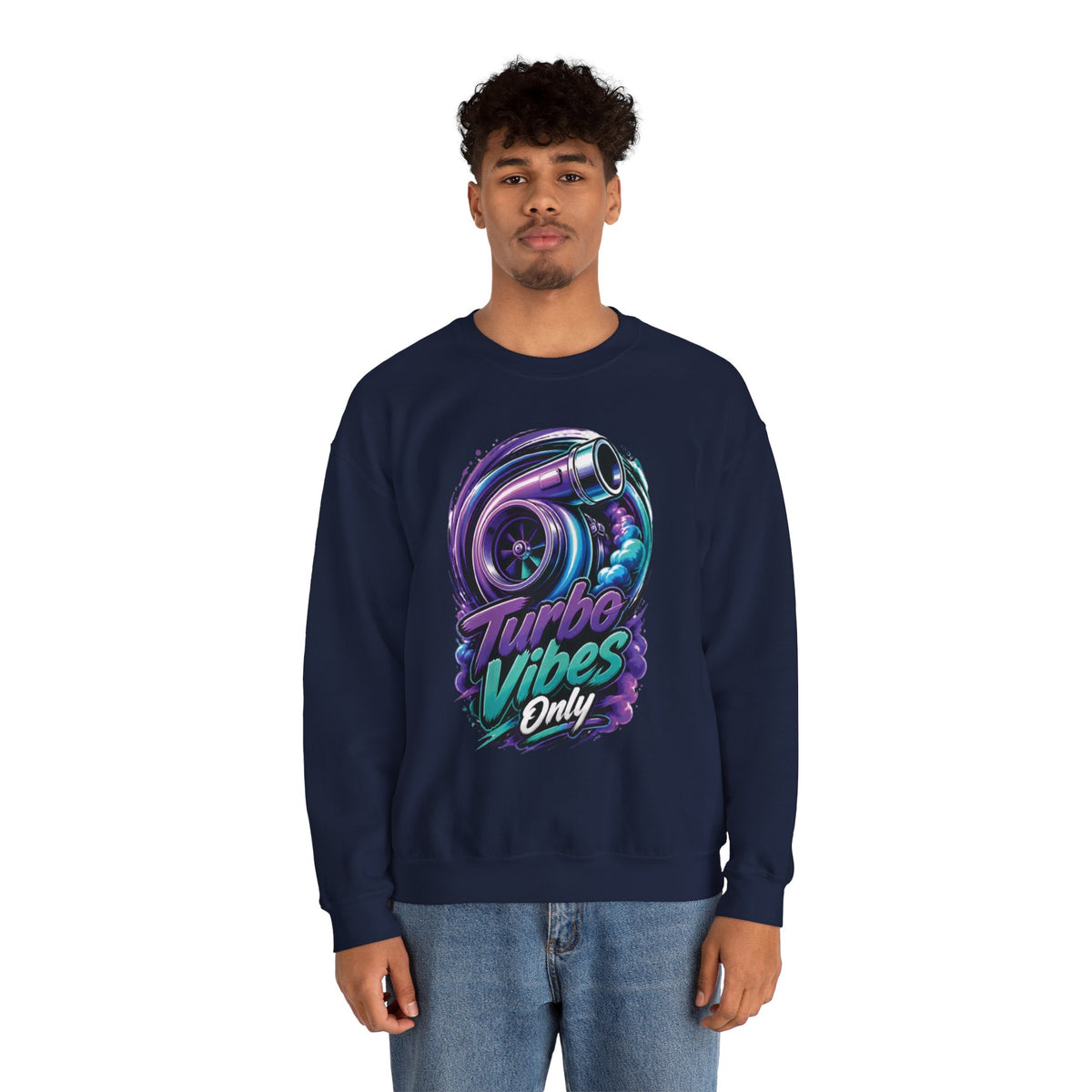 Crewneck Sweatshirt — Turbo Vibes Only Performance Graphic