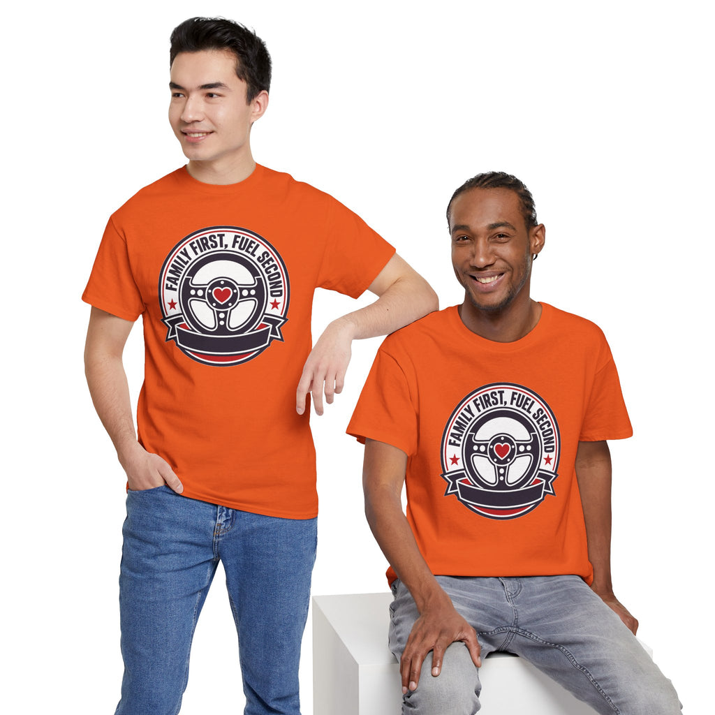 Family First, Fuel Second Tee — Steering Wheel Graphic Shirt