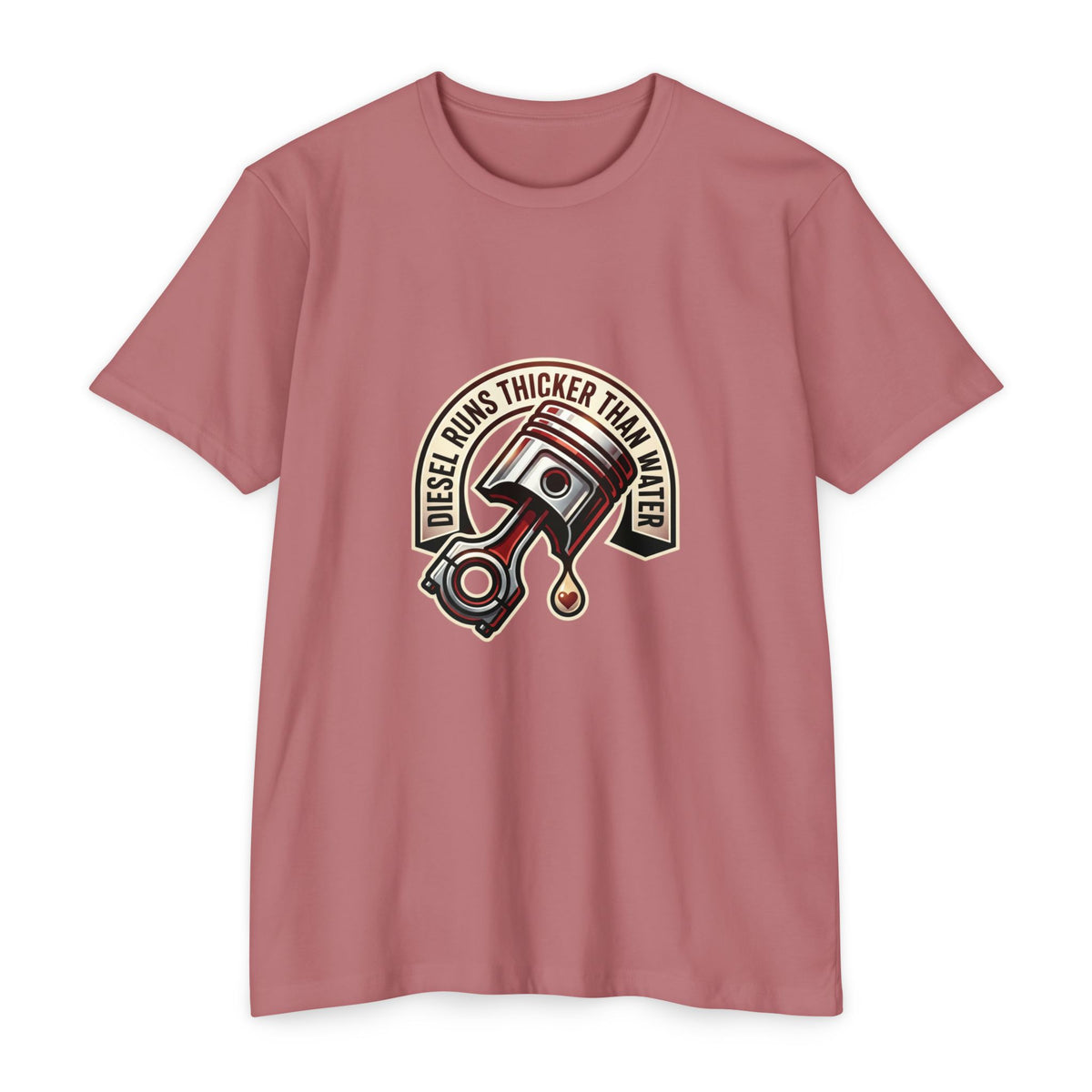Diesel Runs Thicker Than Water T-Shirt — Mechanic Piston Graphic Tee
