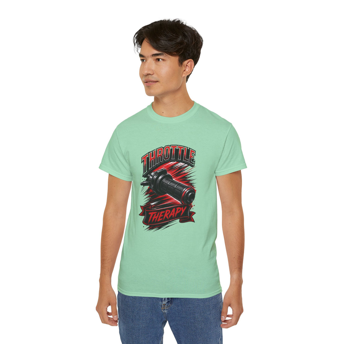 Throttle Therapy Tee – Motorcycle Spark Plug Racing T‑Shirt