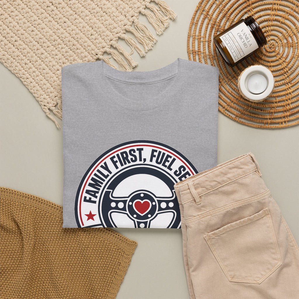 Family First, Fuel Second Tee — Steering Wheel Graphic Shirt