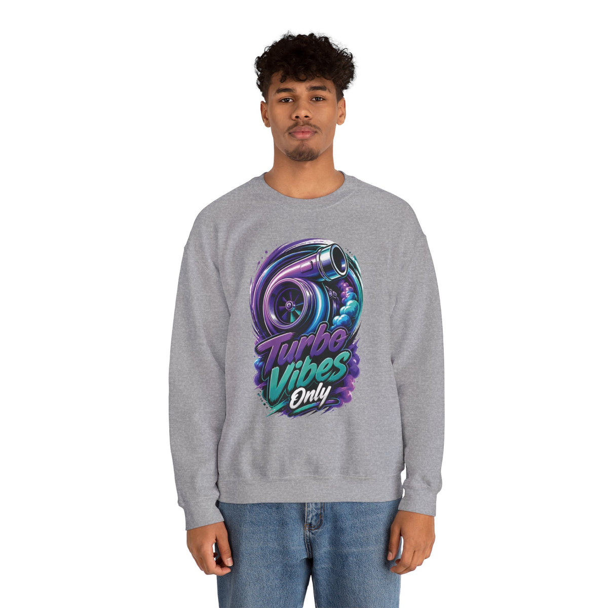 Crewneck Sweatshirt — Turbo Vibes Only Performance Graphic
