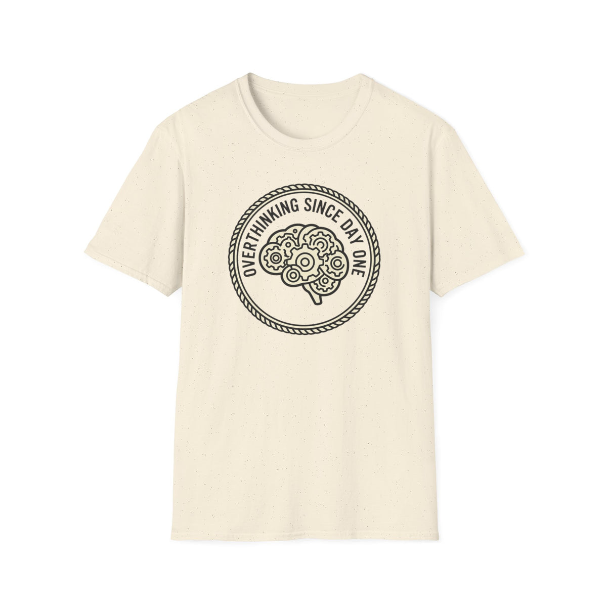 T-Shirt — "Overthinking Since Day One" Brain Graphic Tee