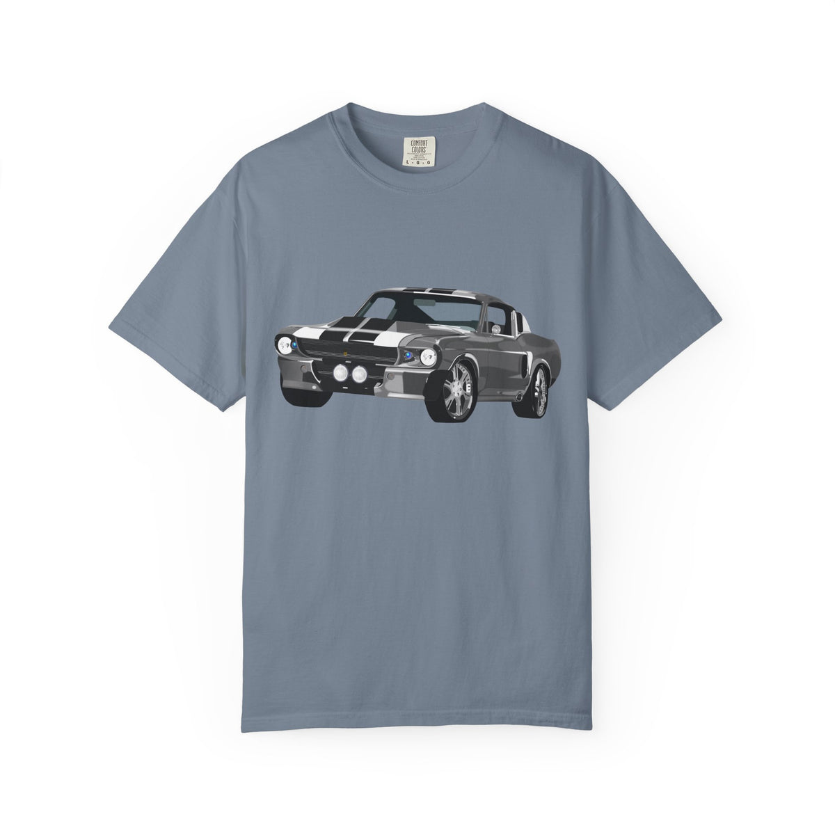 Classic Muscle Car Graphic T-Shirt — Retro Shelby GT Race Stripes Tee