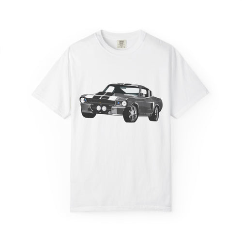 Classic Muscle Car Graphic T-Shirt — Retro Shelby GT Race Stripes Tee