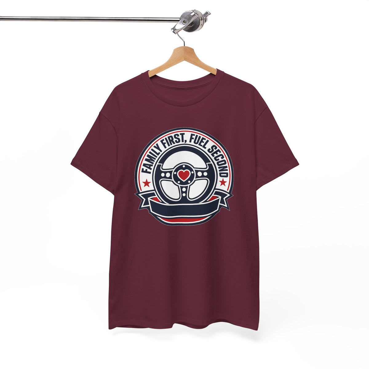 Family First, Fuel Second Tee — Steering Wheel Graphic Shirt
