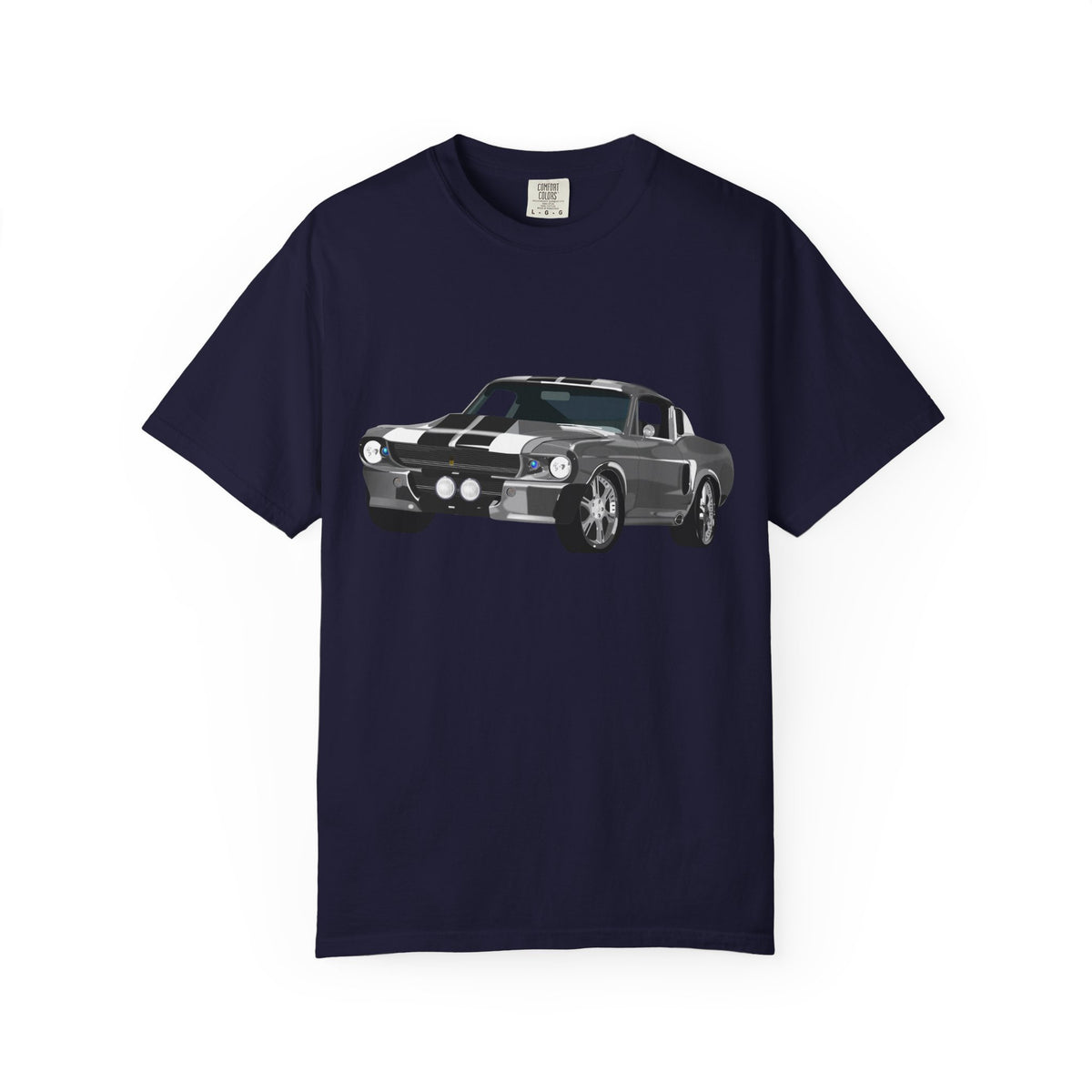Classic Muscle Car Graphic T-Shirt — Retro Shelby GT Race Stripes Tee