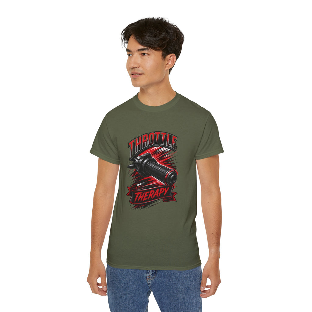 Throttle Therapy Tee – Motorcycle Spark Plug Racing T‑Shirt