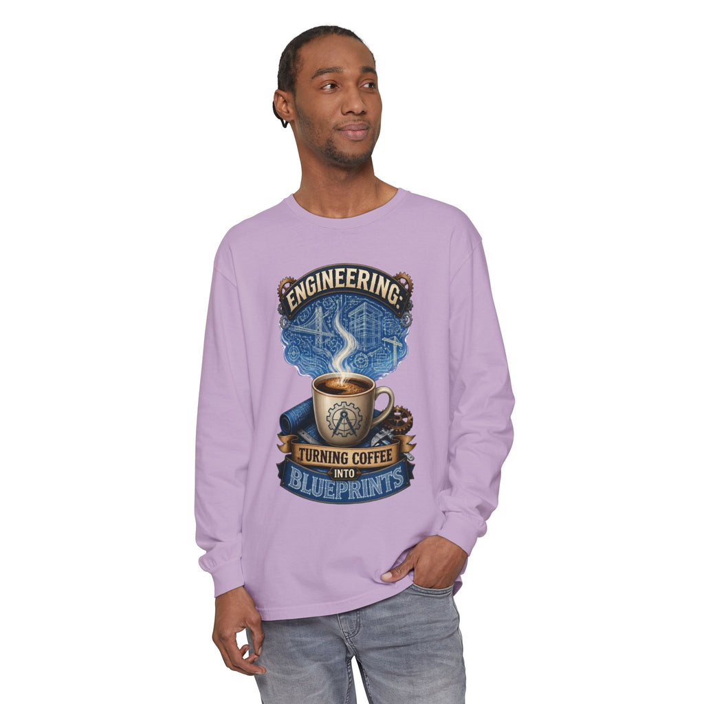 Engineering Coffee Long Sleeve Tee — "Turning Coffee Into Blueprints"