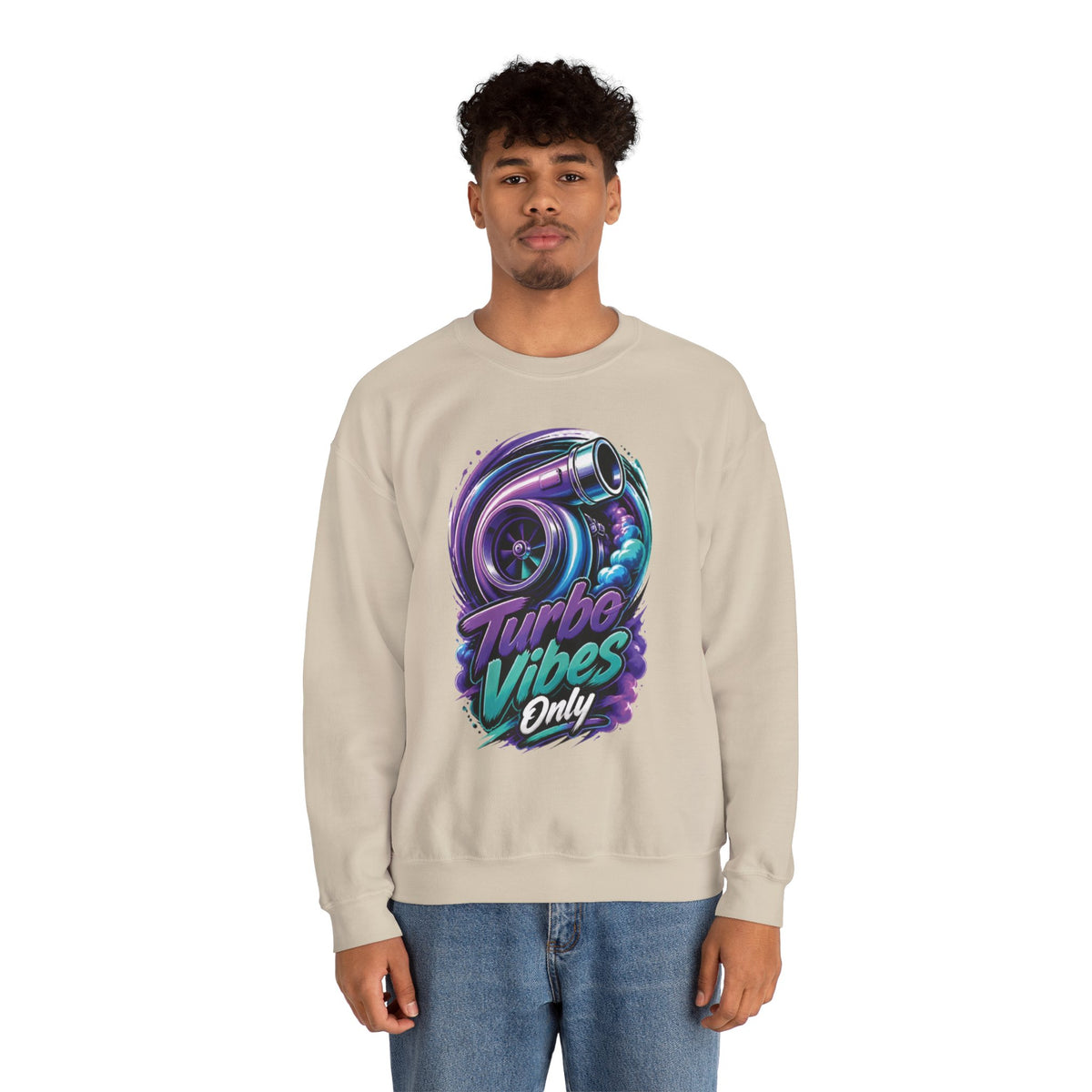 Crewneck Sweatshirt — Turbo Vibes Only Performance Graphic
