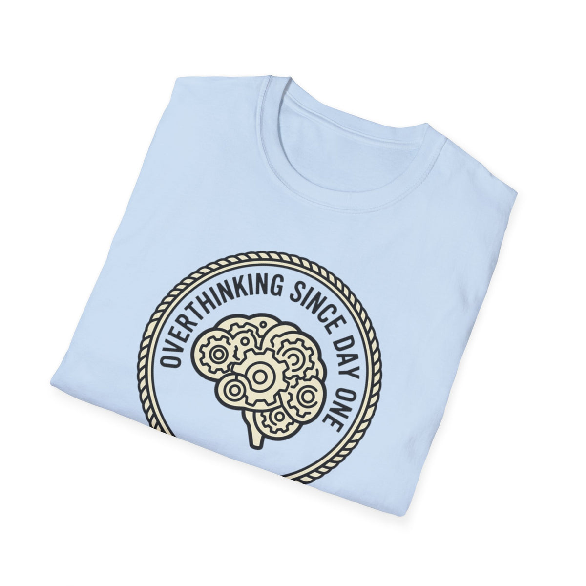 T-Shirt — "Overthinking Since Day One" Brain Graphic Tee