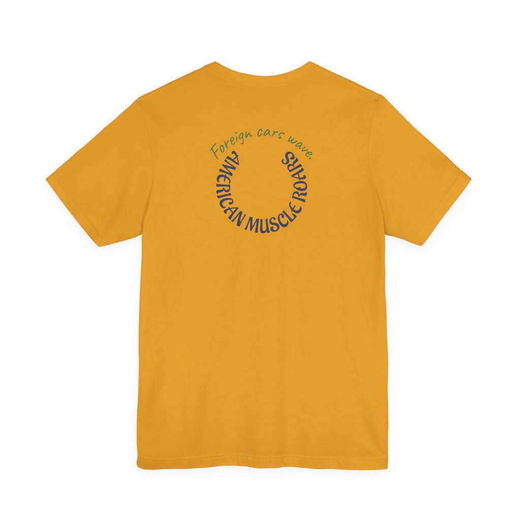 Yellow Classic Muscle Car T-Shirt | American Muscle Roars back graphic tee