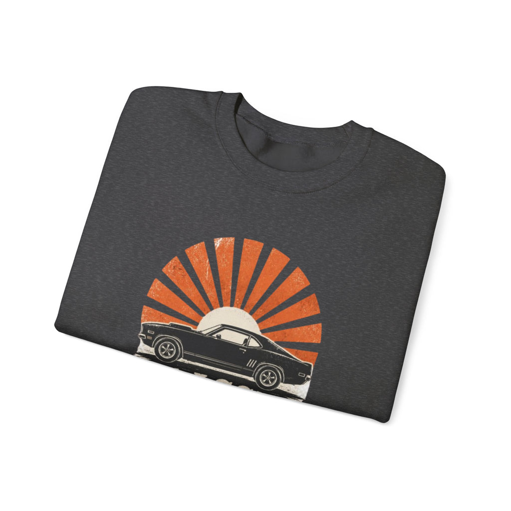 Classic Car Sweatshirt - "Classic Iron Never Dies" Retro Muscle Car Crewneck