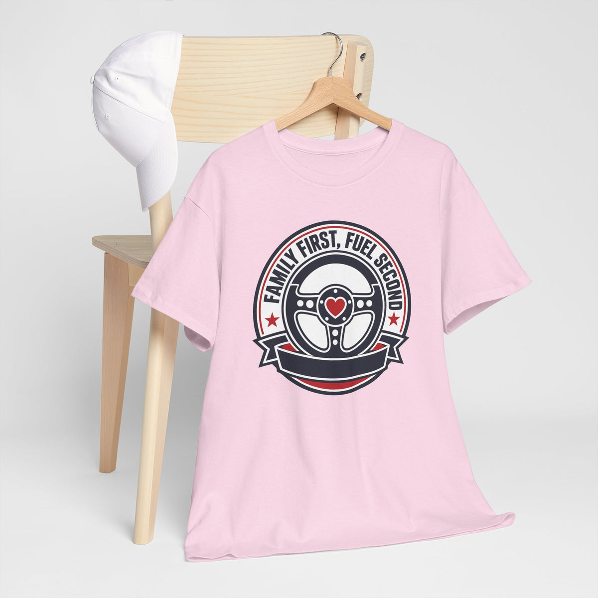 Family First, Fuel Second Tee — Steering Wheel Graphic Shirt