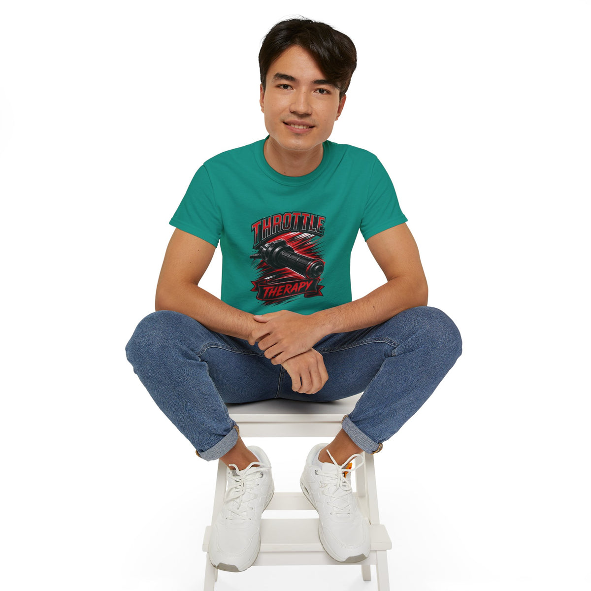 Throttle Therapy Tee – Motorcycle Spark Plug Racing T‑Shirt