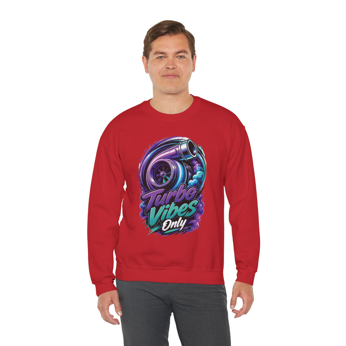 Crewneck Sweatshirt — Turbo Vibes Only Performance Graphic