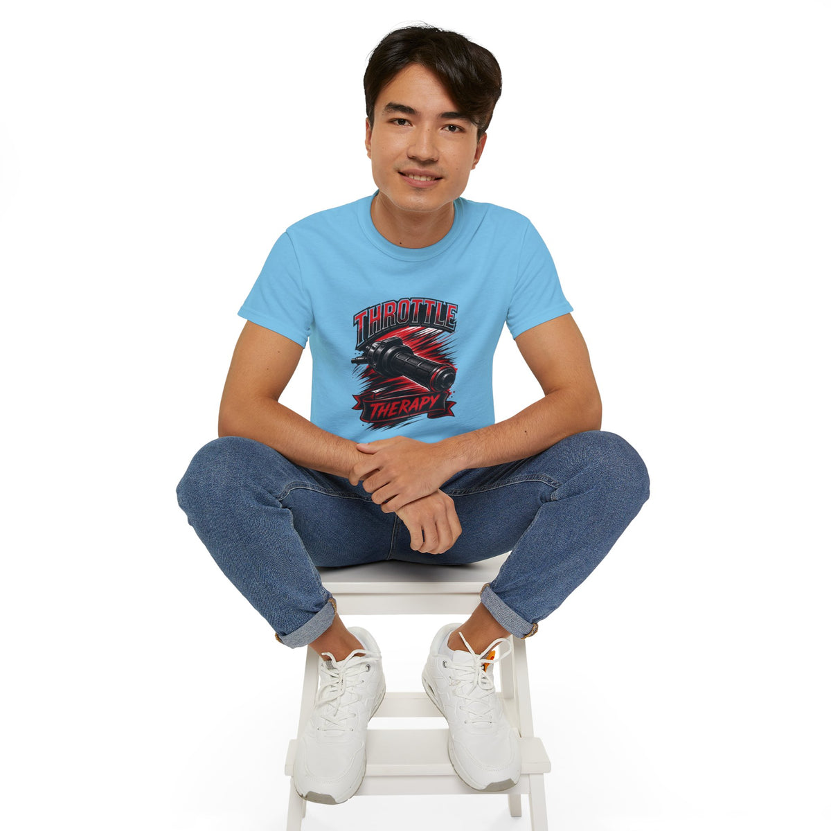 Throttle Therapy Tee – Motorcycle Spark Plug Racing T‑Shirt