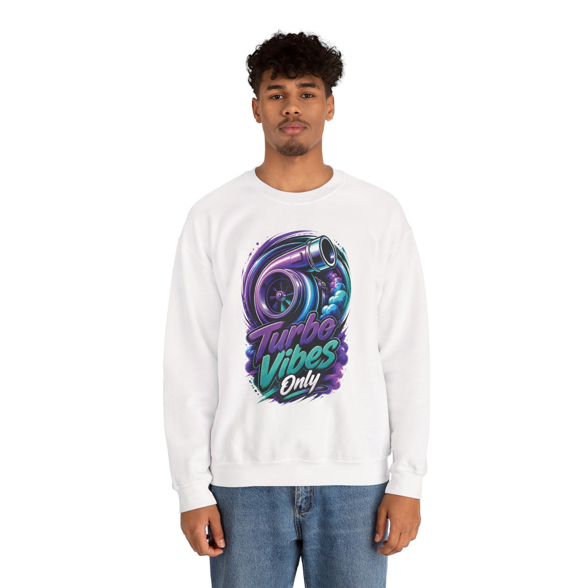 Crewneck Sweatshirt — Turbo Vibes Only Performance Graphic
