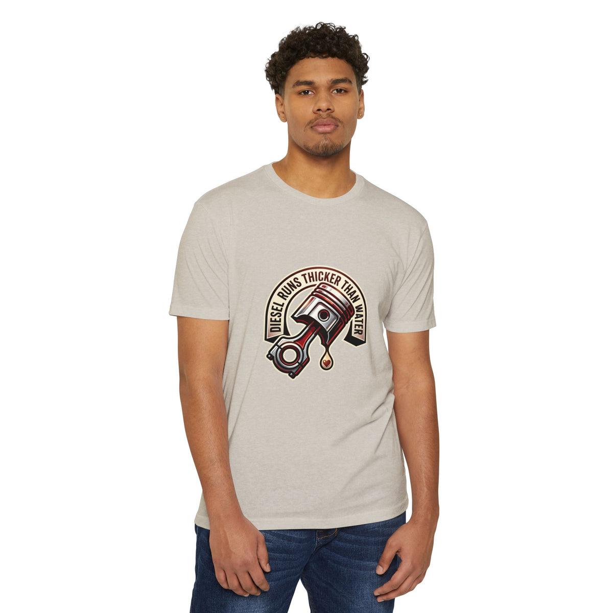 Diesel Runs Thicker Than Water T-Shirt — Mechanic Piston Graphic Tee