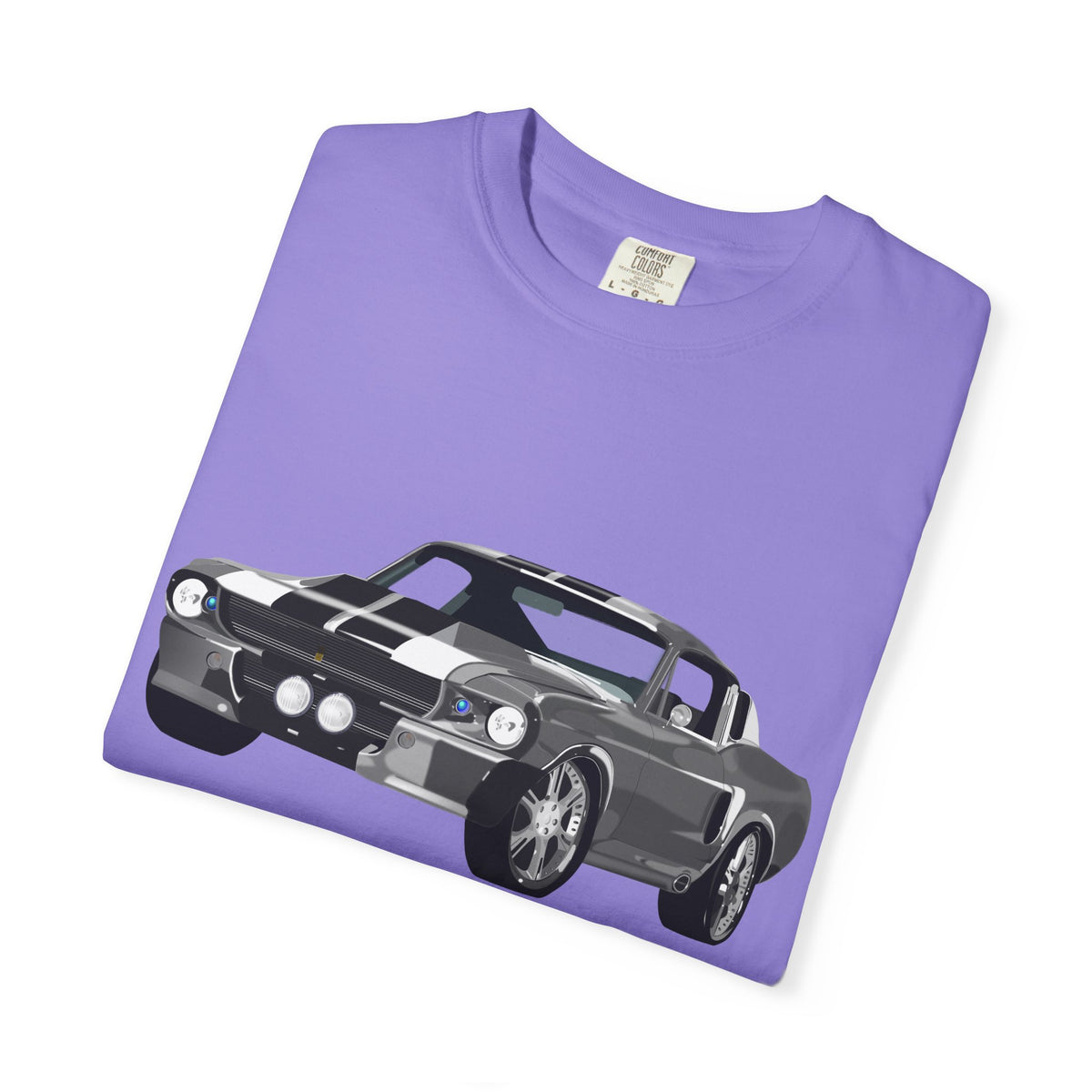 Classic Muscle Car Graphic T-Shirt — Retro Shelby GT Race Stripes Tee