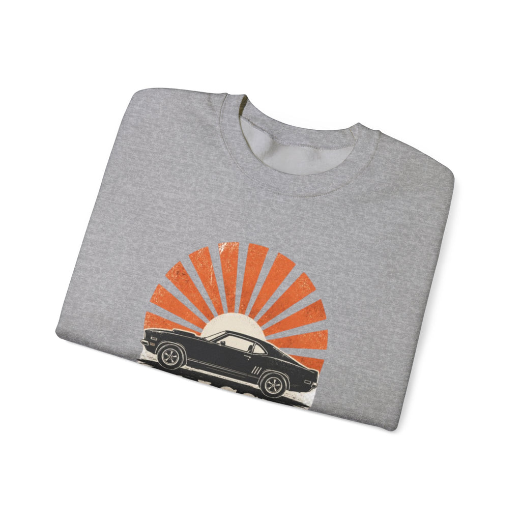 Classic Car Sweatshirt - "Classic Iron Never Dies" Retro Muscle Car Crewneck