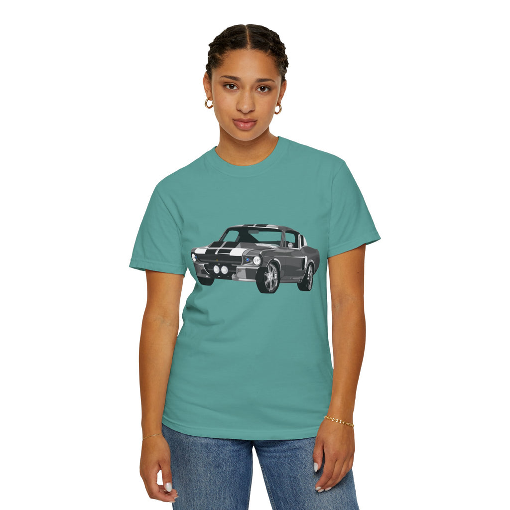 Classic Muscle Car Graphic T-Shirt — Retro Shelby GT Race Stripes Tee