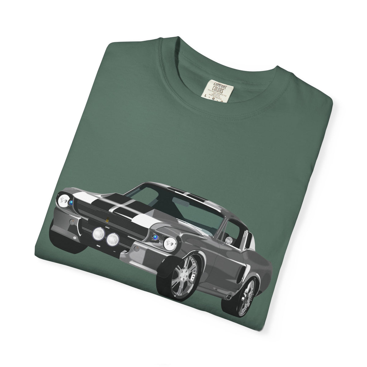 Classic Muscle Car Graphic T-Shirt — Retro Shelby GT Race Stripes Tee