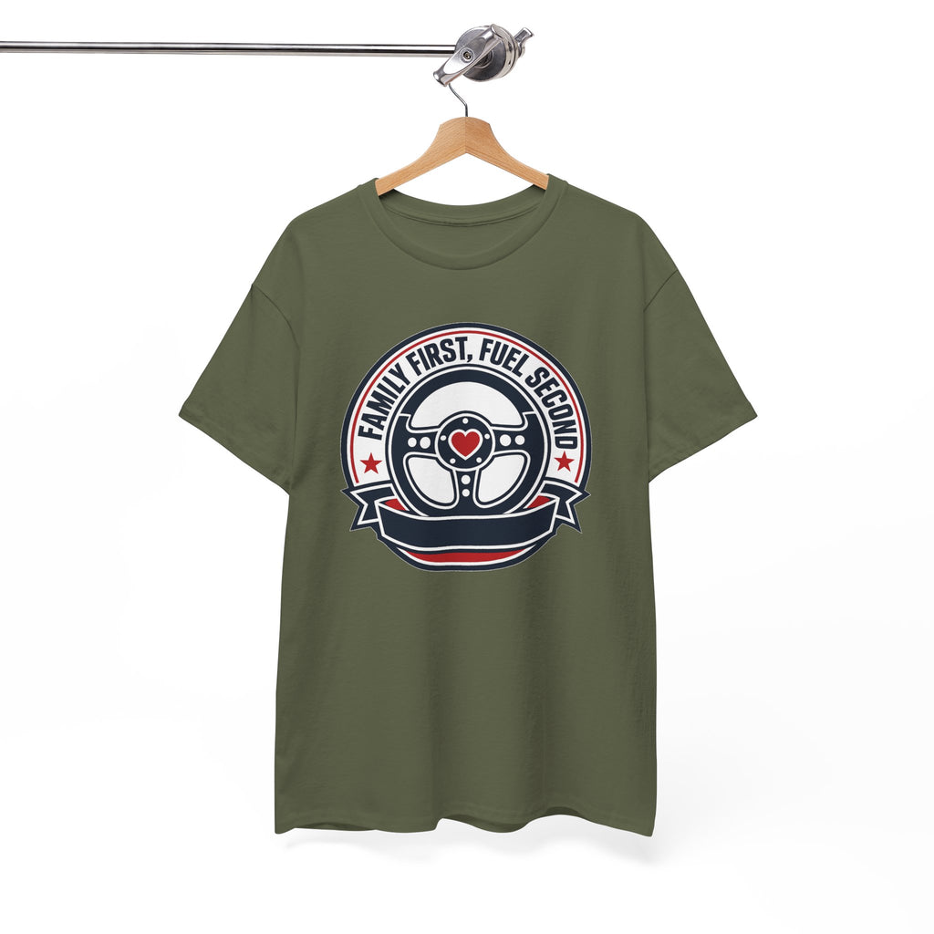 Family First, Fuel Second Tee — Steering Wheel Graphic Shirt
