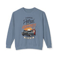 Petrol Into Happiness Crewneck Sweatshirt — Classic Car & Vintage Gas Pump Graphic