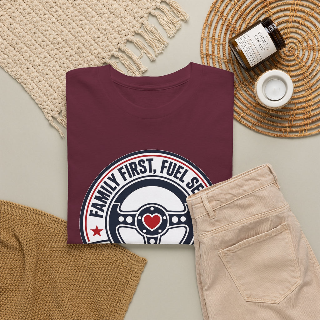 Family First, Fuel Second Tee — Steering Wheel Graphic Shirt