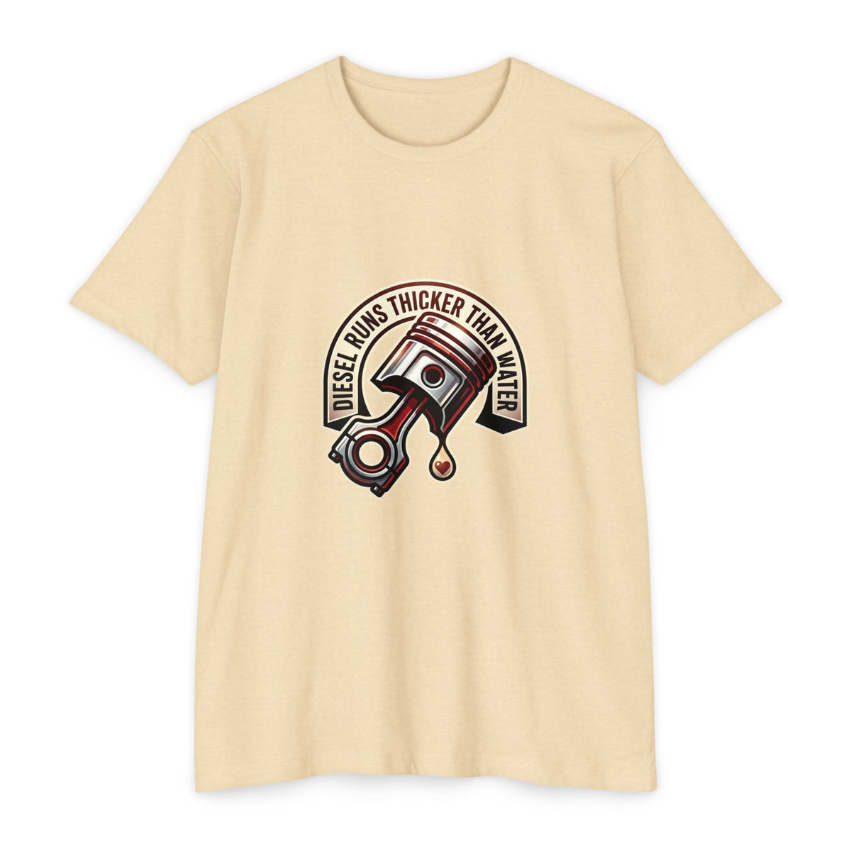 Diesel Runs Thicker Than Water T-Shirt — Mechanic Piston Graphic Tee