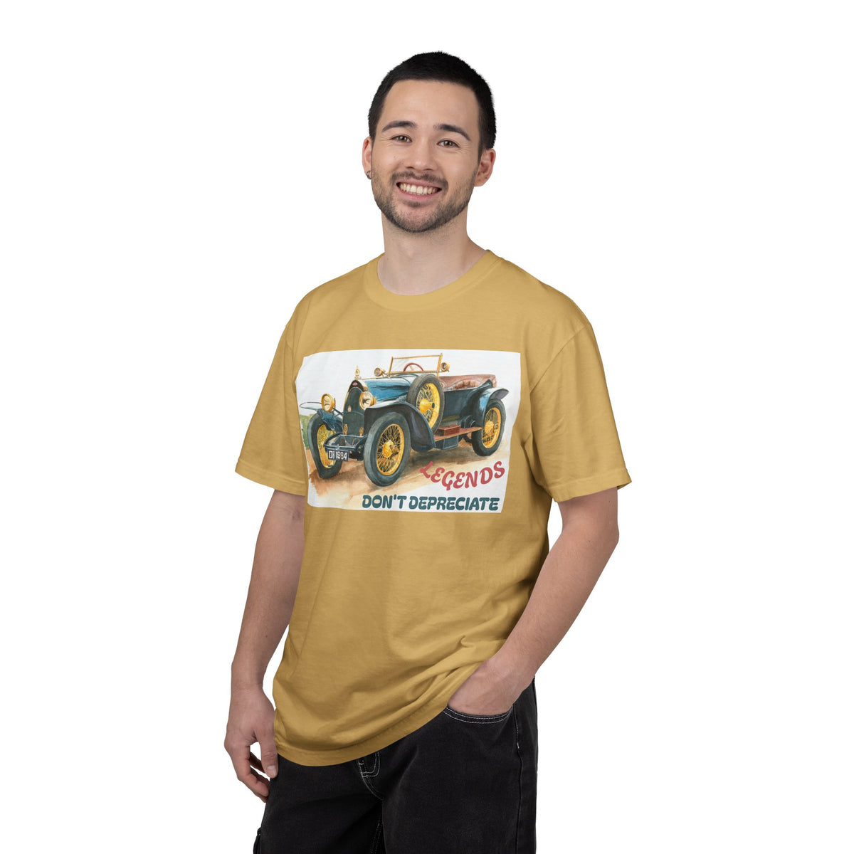 Vintage Car T‑Shirt — “Legends Don’t Depreciate” Classic Auto Graphic Tee