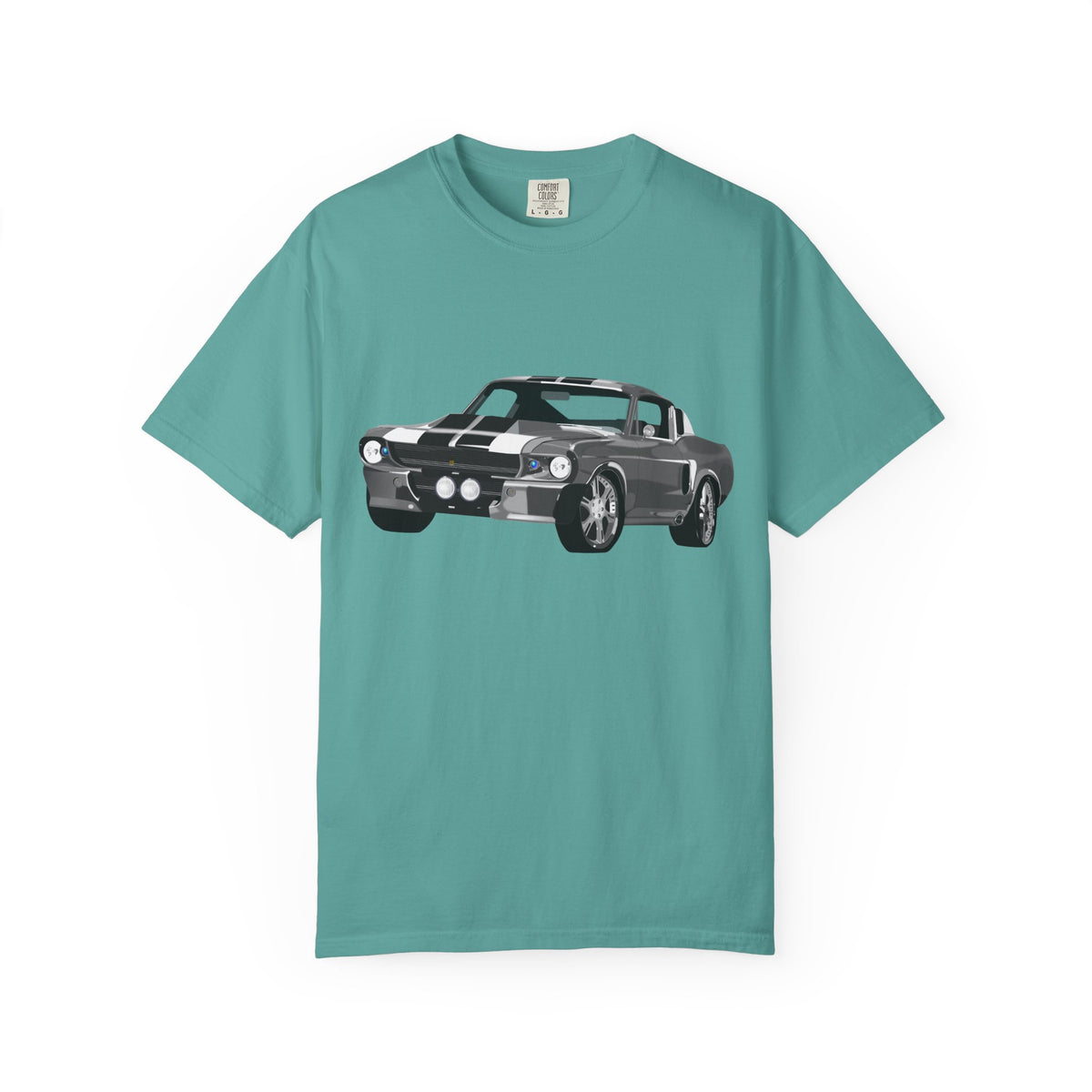Classic Muscle Car Graphic T-Shirt — Retro Shelby GT Race Stripes Tee