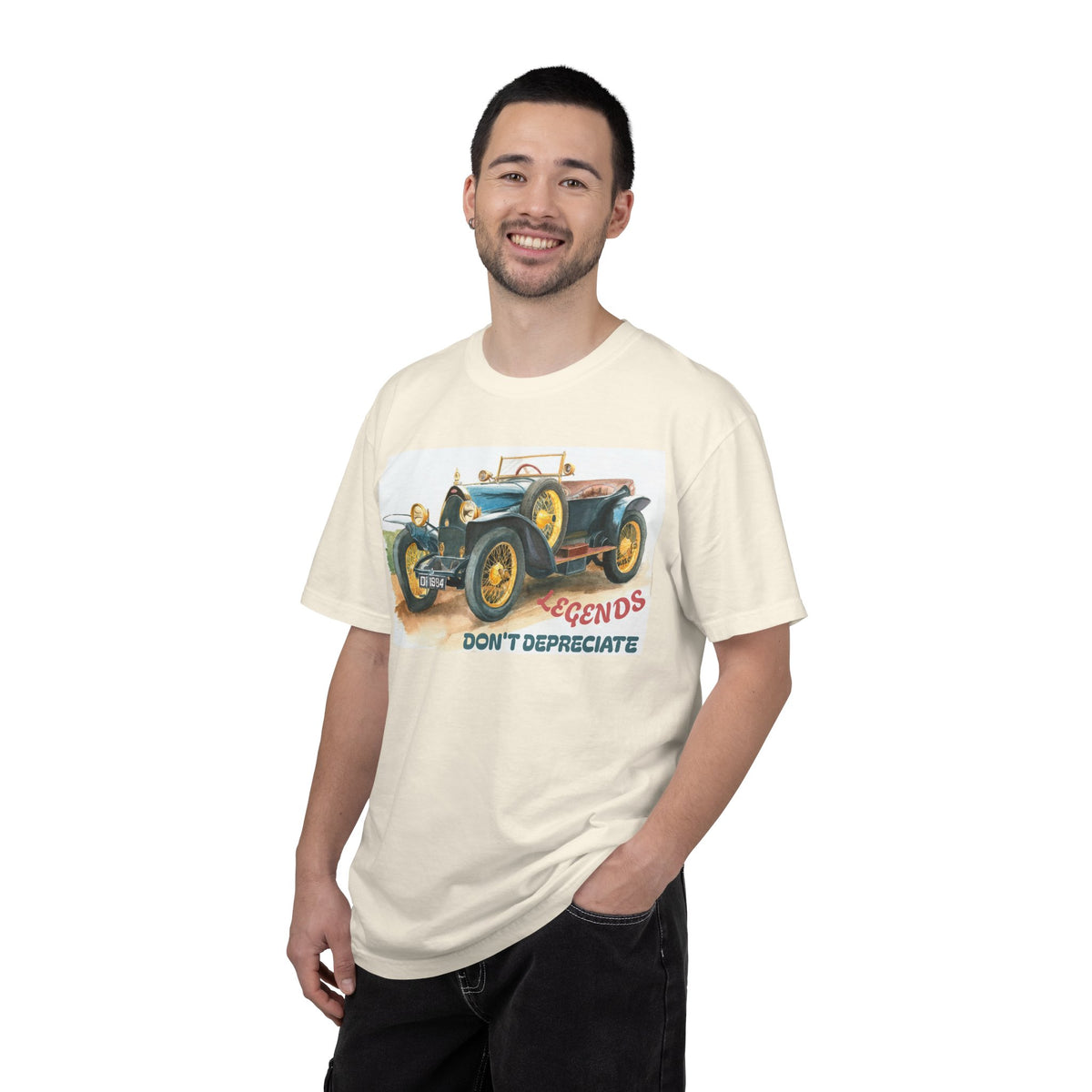 Vintage Car T‑Shirt — “Legends Don’t Depreciate” Classic Auto Graphic Tee