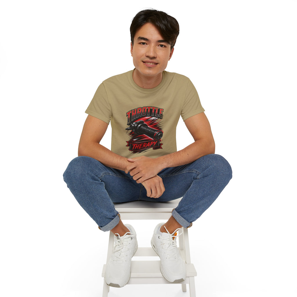 Throttle Therapy Tee – Motorcycle Spark Plug Racing T‑Shirt