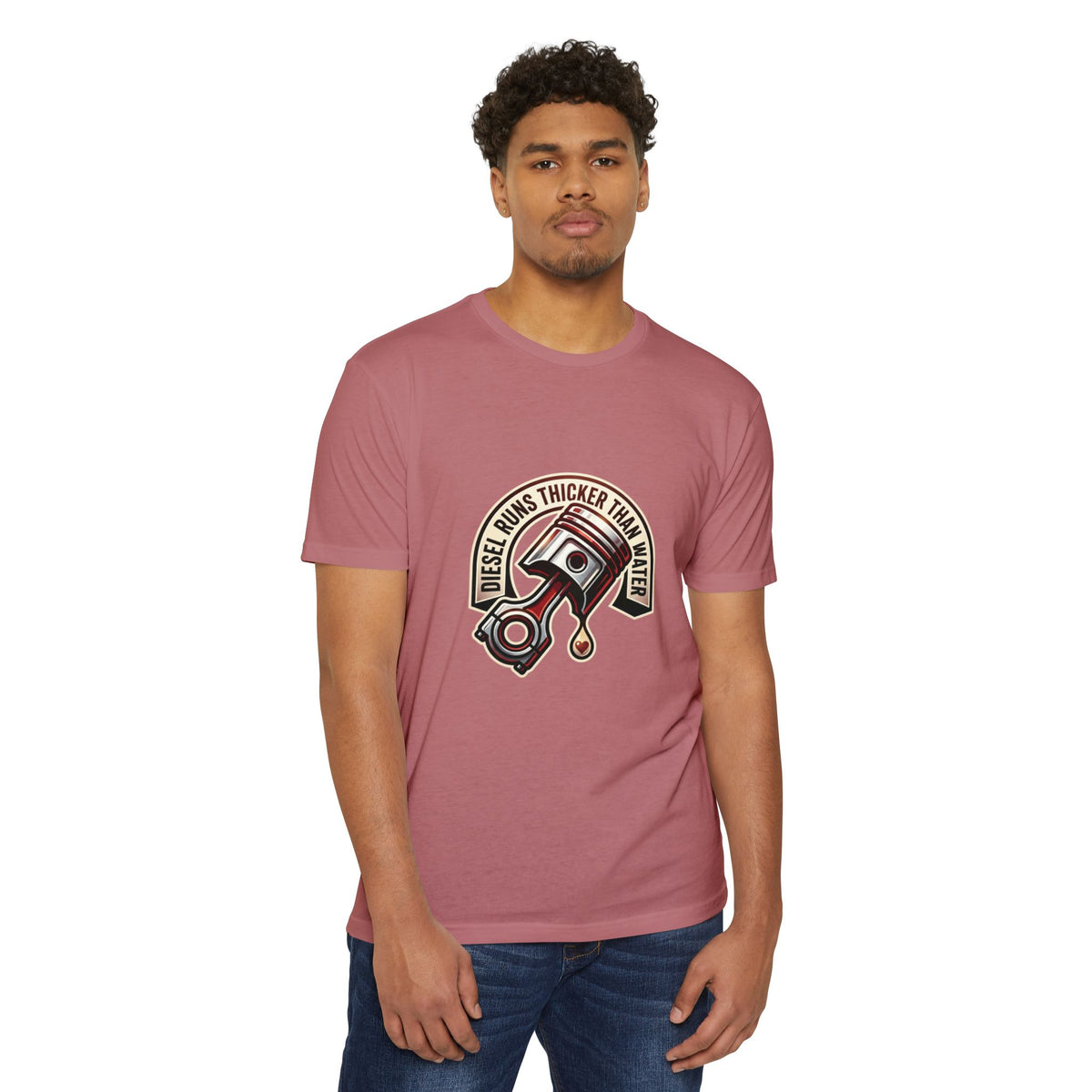 Diesel Runs Thicker Than Water T-Shirt — Mechanic Piston Graphic Tee