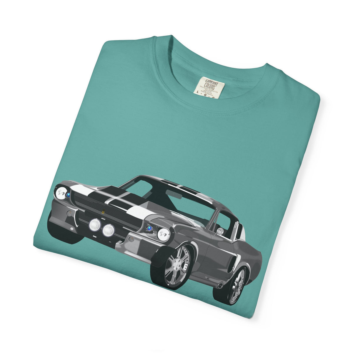 Classic Muscle Car Graphic T-Shirt — Retro Shelby GT Race Stripes Tee