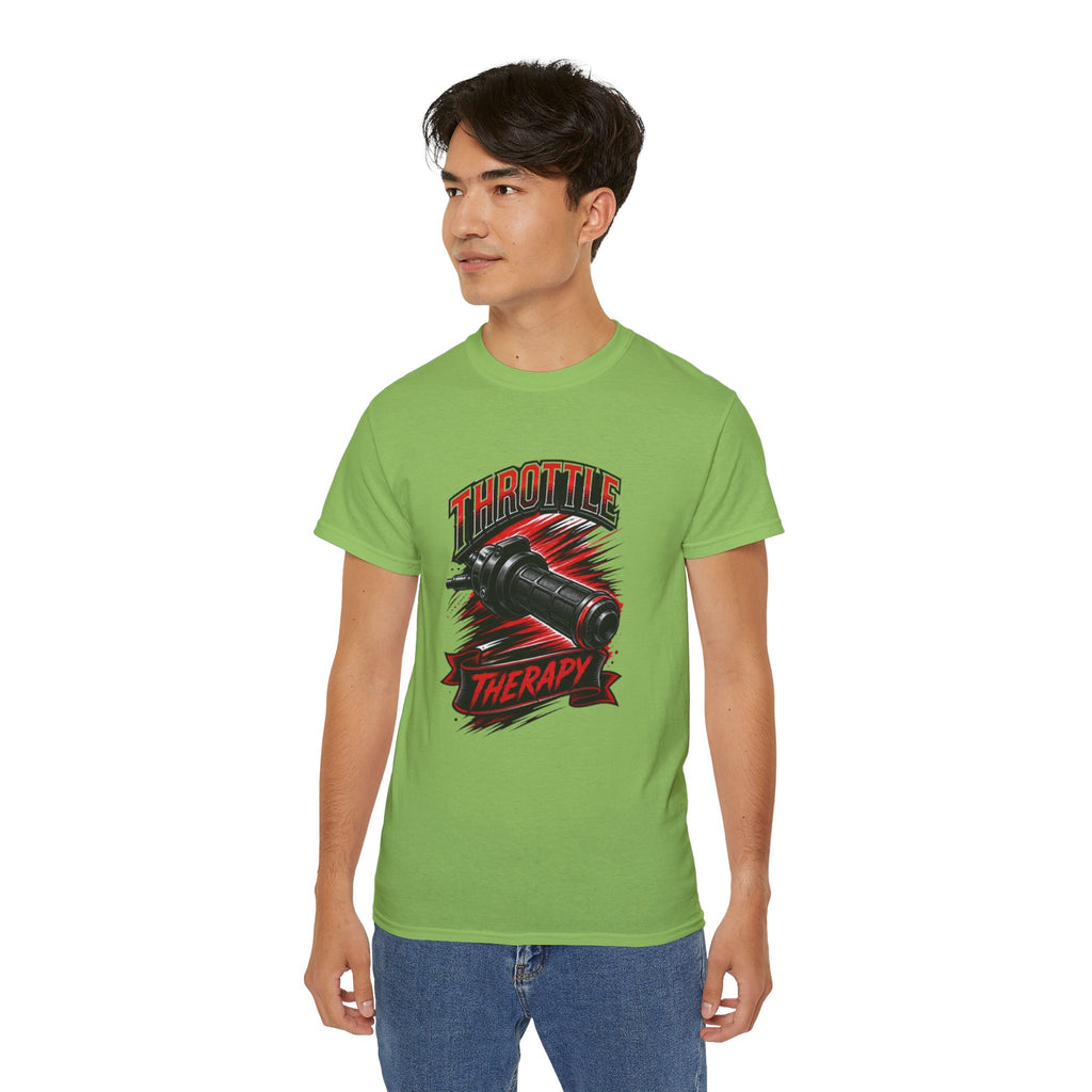 Throttle Therapy Tee – Motorcycle Spark Plug Racing T‑Shirt