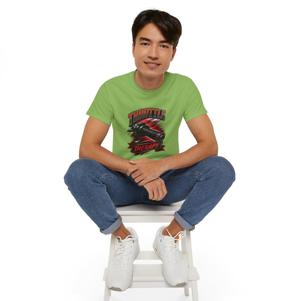 Throttle Therapy Tee – Motorcycle Spark Plug Racing T‑Shirt