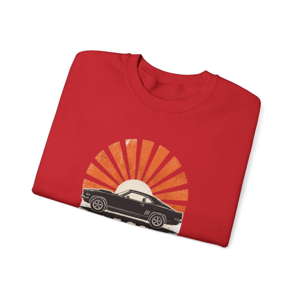 Classic Car Sweatshirt - "Classic Iron Never Dies" Retro Muscle Car Crewneck