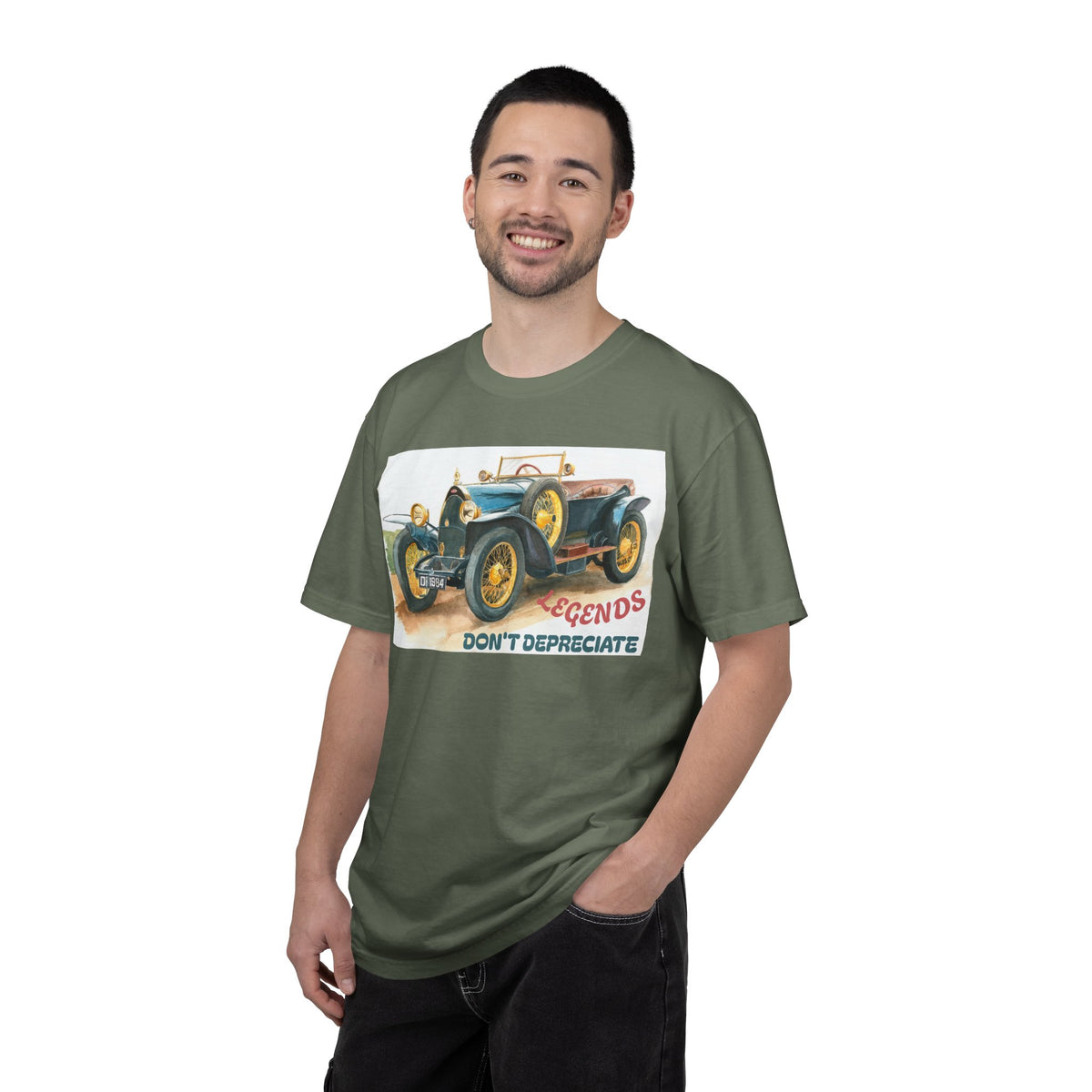Vintage Car T‑Shirt — “Legends Don’t Depreciate” Classic Auto Graphic Tee